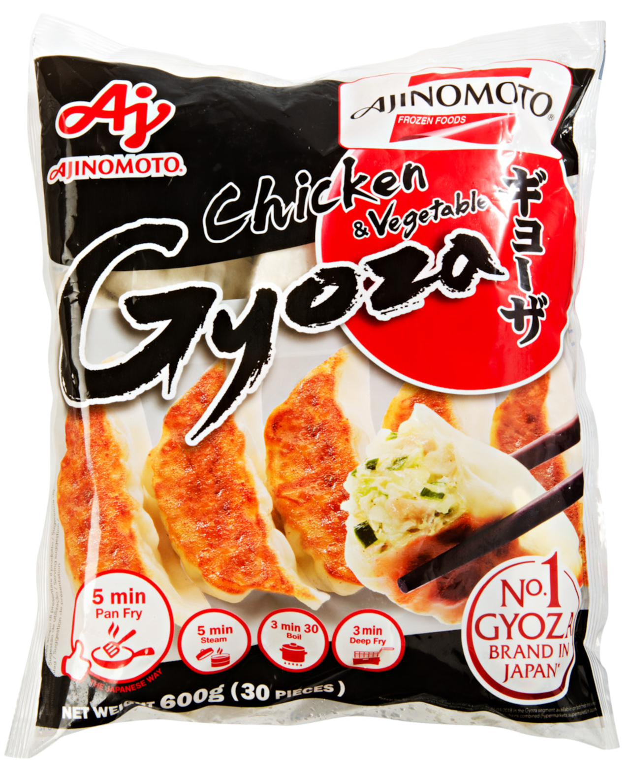 Gyoza potsticker poulet légumes 30 pièces Ajinomoto 600 g