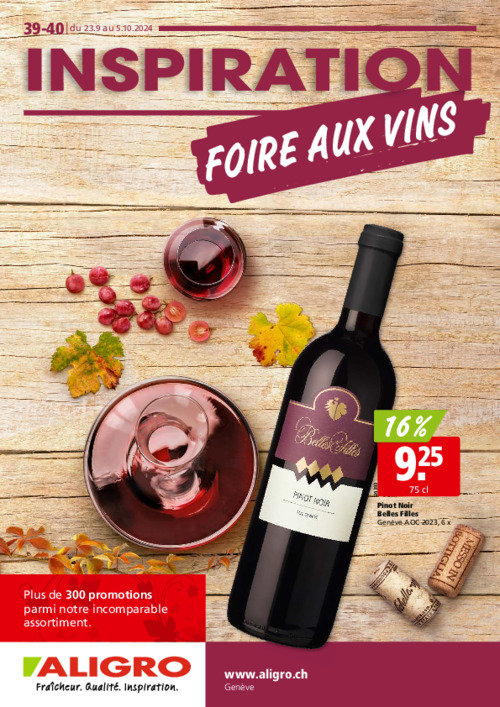 Foire aux vins - valable du 23 septembre au 5 octobre 2024