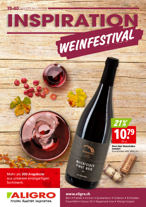 Foire aux vins - valable du 23 septembre au 5 octobre 2024